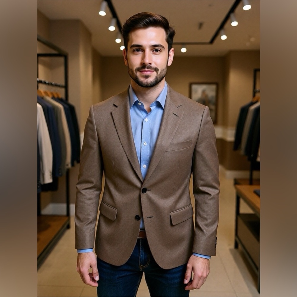 LAUREN Ralph Lauren Men's Size 42R Front 2 Button Brown Macy’s Men Store Blazer